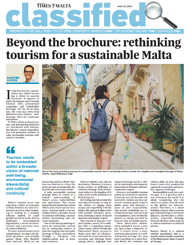 Beyond the Brochure: Rethinking Tourism for a Sustainable&nbsp;Malta